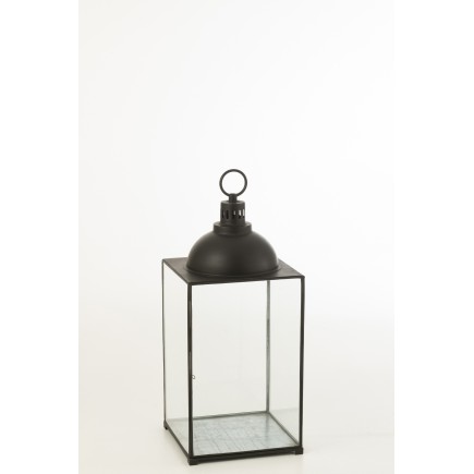 Lanterna rettangolare in metallo nero 36x36x85 cm