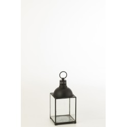 Lanterna rettangolare in metallo nero 24x24x57 cm