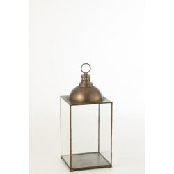 Lanterna rettangolare in metallo Bronzo 36x36x85 cm