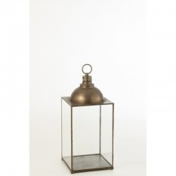 Lanterne rectangulaire en métal Bronze 36x36x85 cm