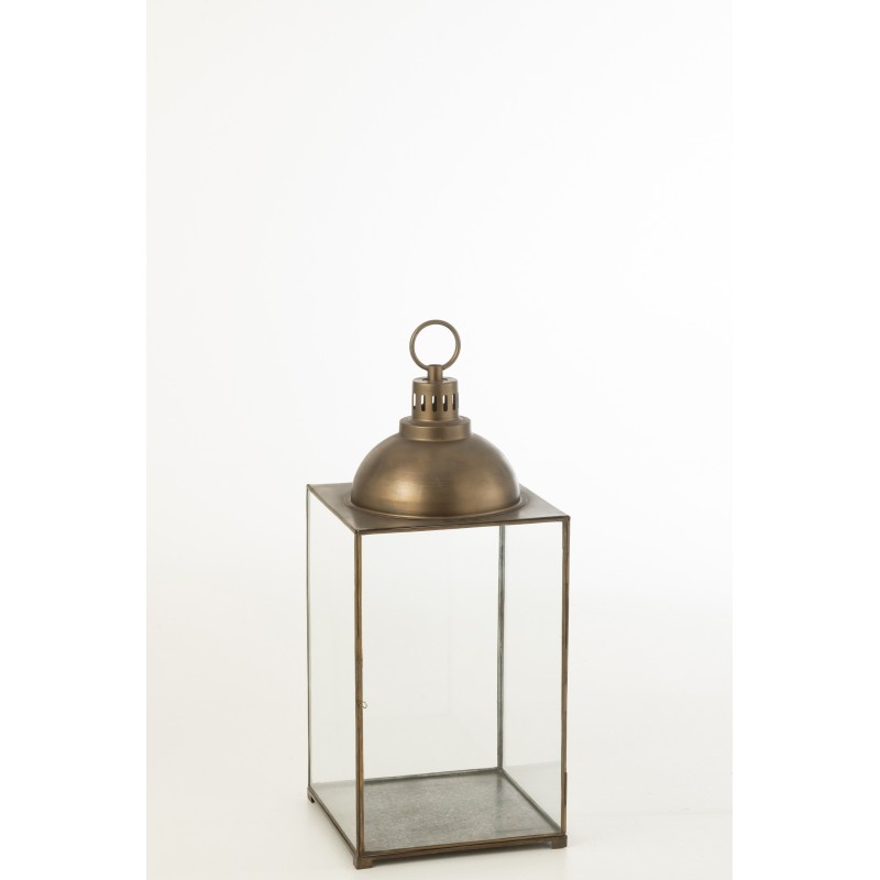 Lanterna rettangolare in metallo Bronzo 36x36x85 cm Lanterna rettangolare in metallo Bronzo 36x36x85 cm