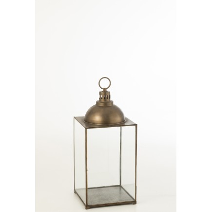 Lanterna rettangolare in metallo Bronzo 36x36x85 cm