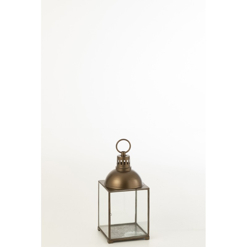 Lanterna rettangolare in metallo Bronzo 24x24x57 cm Lanterna rettangolare in metallo Bronzo 24x24x57 cm