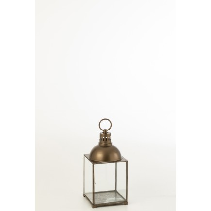 Lanterna rettangolare in metallo Bronzo 24x24x57 cm