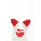 2 ángeles con corazón rojo en resina blanca 12.5x7.5x16.5 cm