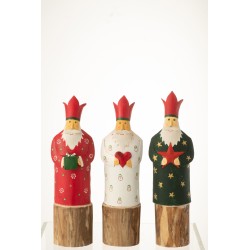 Set de 3 rois mages en métal multicouleur 10x9x37 cm