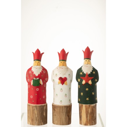 Set de 3 rois mages en métal multicouleur 10x9x37 cm