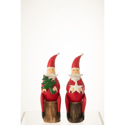 Set de 2 Pères Noël en métal multicouleur 13x10x32 cm