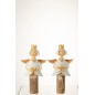 Set de 2 anges de Noël en métal blanc 17x9x32 cm