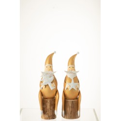 Set de 2 Pères Noël en métal multicouleur 13x10x32 cm