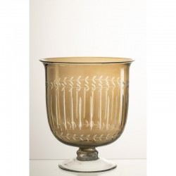 Vase en verre gris 22.5x22.5x25 cm