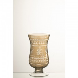 Vase moderne en verre gris 11.5x11.5x22 cm