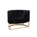 Fauteuil bouton 1 personne avec coussin en textile noir 90x75x73 cm