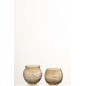 Set de 2 Photophores en verre gris 5.5x5.5x5.5 cm Set de 2 Photophores en verre gris 5.5x5.5x5.5 cm