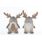 Set de 2 lutins avec bois de cerf en résine multicouleur 18x13x35 cm