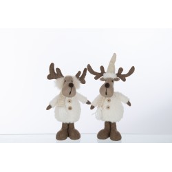 Set de 2 rennes de Noël en résine multicouleur 14x11x37 cm