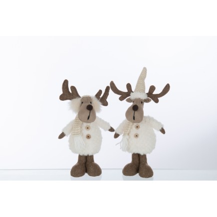 Set de 2 rennes de Noël en résine multicouleur 14x11x37 cm