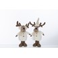 Set de 2 rennes de Noël en résine multicouleur 14x11x37 cm