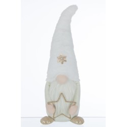 Lutin avec chapeau en résine multicouleur 21x13x59 cm