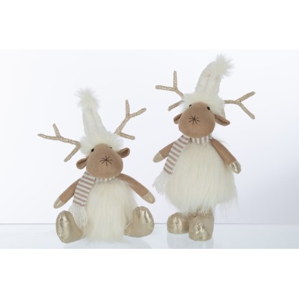 Set de 2 rennes de Noël en résine multicouleur 15x13x42 cm