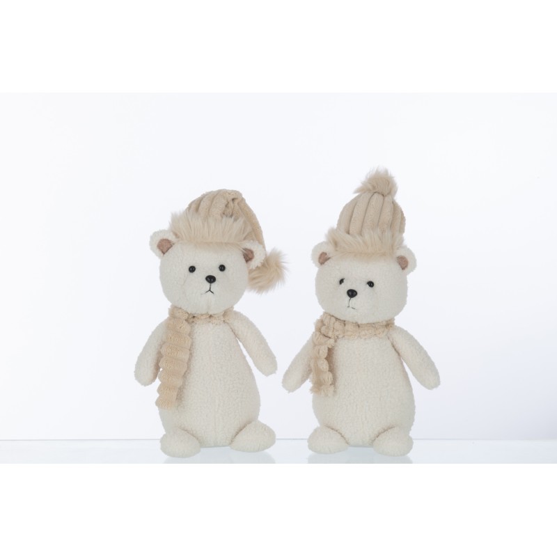 Set de 2 ours avec chapeau en résine multicouleur 17x13x36 cm Set de 2 ours avec chapeau en résine multicouleur 17x13x36 cm