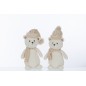 Set de 2 ours avec chapeau en résine multicouleur 17x13x36 cm Set de 2 ours avec chapeau en résine multicouleur 17x13x36 cm