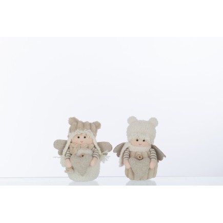 Set de 2 enfants de Noël en résine multicouleur 18x10x18 cm
