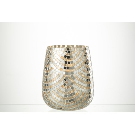 Photophore en verre multicouleur 17x17x21 cm