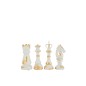 Set de 4 pièces d’échec en résine blanc et or 8x8x23 cm Set de 4 pièces d’échec en résine blanc et or 8x8x23 cm