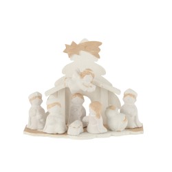 Crèche en bois multicouleur 25.5x10.5x19.5 cm