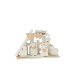 Crèche en bois multicouleur 21.5x7.5x14 cm