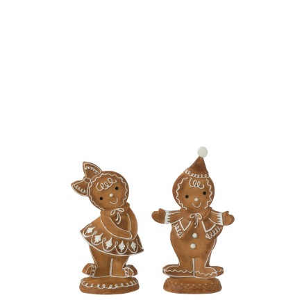 Set de 2 enfants en résine marron 12.5x7x21.5 cm
