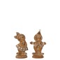Set de 2 enfants en résine marron 12.5x7x21.5 cm Set de 2 enfants en résine marron 12.5x7x21.5 cm