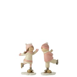 Set de 2 enfants en résine multicouleur 9.5x6x15.5 cm