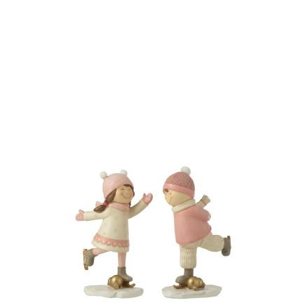 Set de 2 enfants en résine multicouleur 9.5x6x15.5 cm