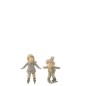 Set de 2 enfants en résine multicouleur 13.5x7.5x18.5 cm