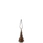 Suspension de Noël en résine marron 5.5x5.5x13 cm