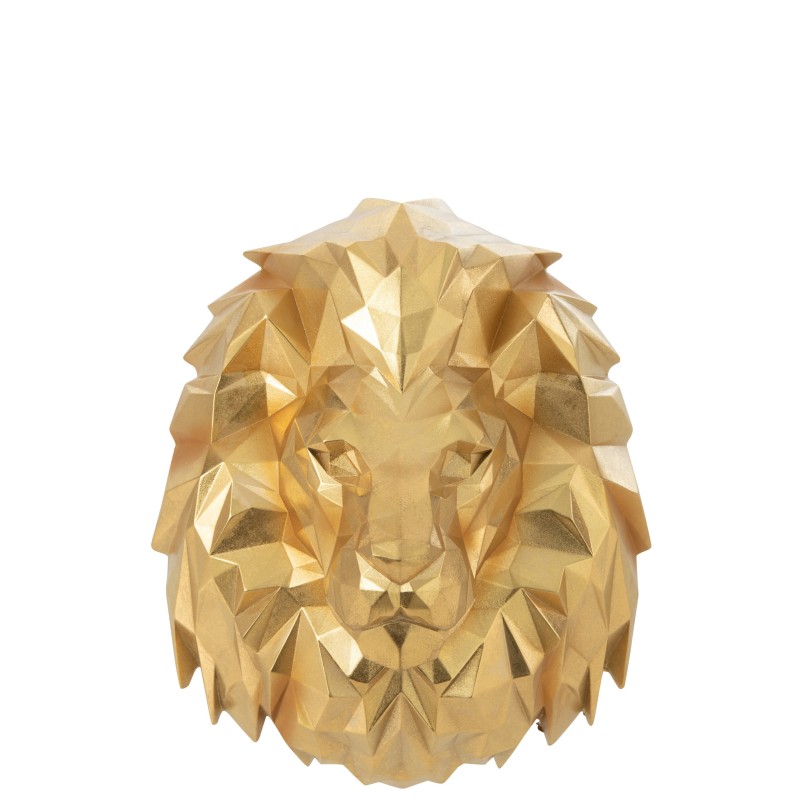 Tête de lion en résine or 33.5x25.5x39 cm