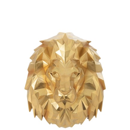Tête de lion en résine or 33.5x25.5x39 cm