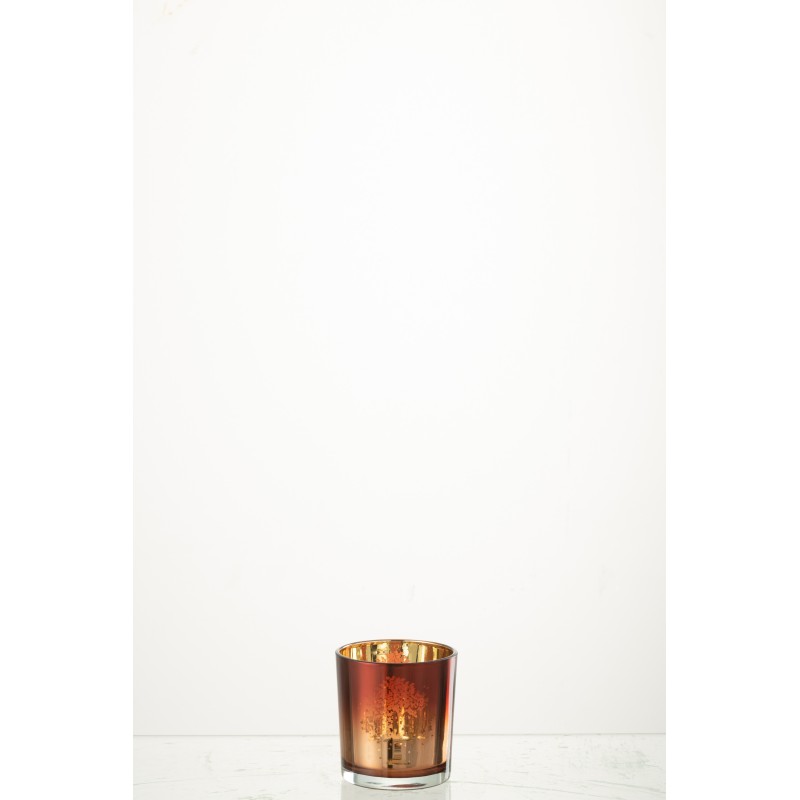 Photophore en verre marron 7.3x7.3x8 cm Photophore en verre marron 7.3x7.3x8 cm