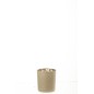 Portavelas de vidrio beige 7.3x7.3x8 cm Portavelas de vidrio beige 7.3x7.3x8 cm