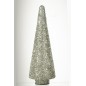 Albero di Natale decorativo in vetro argento 14x14x39 cm