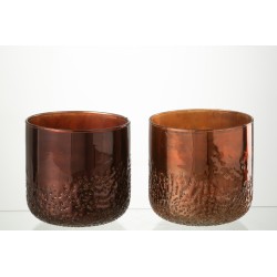 Set de 2 photophores en verre multicouleur 14x14x14 cm