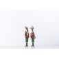 Set de 2 cerfs en résine multicouleur 5x5x19 cm