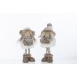 Set de 2 filles debout en résine multicouleur 10x10x28 cm