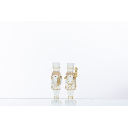 Set de 2 cascanueces de resina multicolor 4.5x3.5x15.5 cm