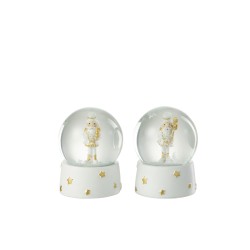 Set de 2 boules de neige en résine multicouleur 6.5x6.5x8.5 cm