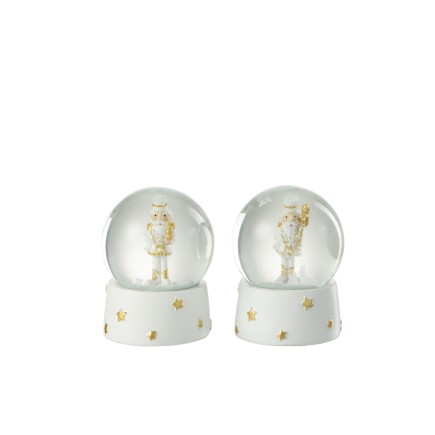 Set de 2 boules de neige en résine multicouleur 6.5x6.5x8.5 cm