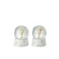 Set de 2 boules de neige en résine multicouleur 6.5x6.5x8.5 cm