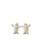 Set de 2 Pères Noël en résine gris 10x4x11.5 cm